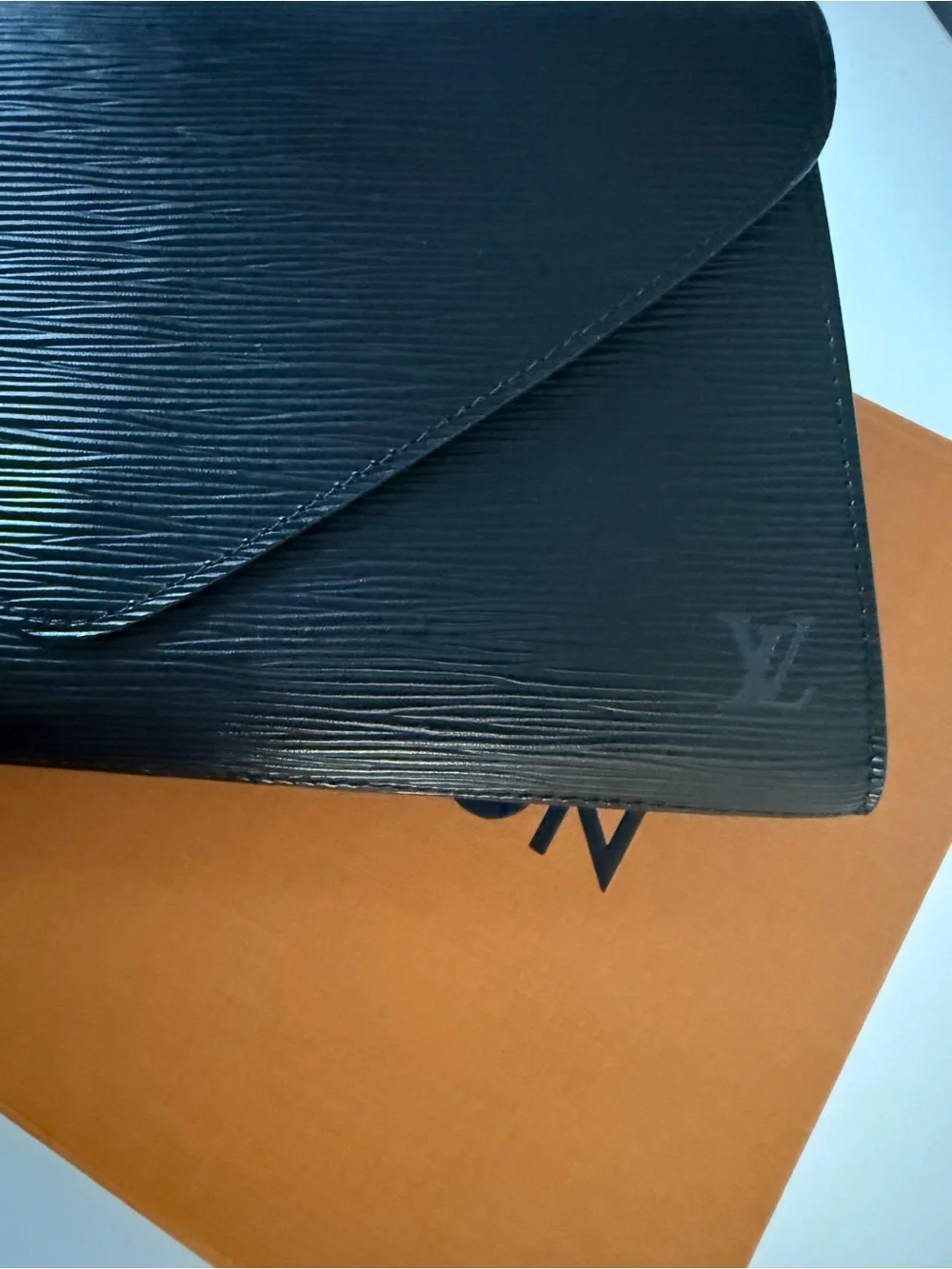 Louis Vuitton Art Deco Black Epi Leather Envelope Clutch